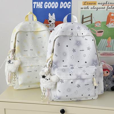 Schoolbag Korean Version Ins Cartoon Star Backpack Women's Large Capacity Fashion Versatile Student School Bag Casual Commuter Backpack