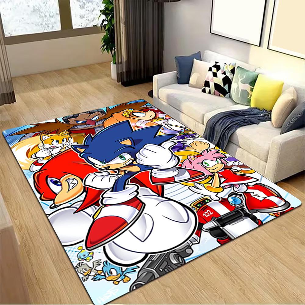 Sonic The Hedgehog Tails Art Print Decoration,Carpet,Living Room,Bedroom, Non-slip,Square rug