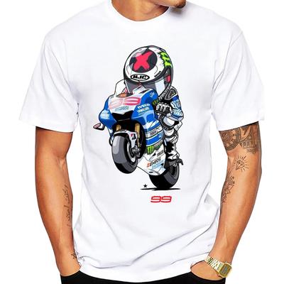 2025 Top Jorge Lorenzo Nummer 99 Rot GP Legende Fahr-T-Shirt Herren Kurzarm Hip Hop Freizeit-Tops Herren Motorradfahrer T-Shirts