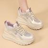 Shoe girl's new summer mesh breathable lightweight casual shoes thick-soled inner heightened sports shoes
