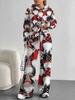 1116 European and American Autumn/Winter Casual Color Patchwork Long-Sleeve Set, Women's Hoodie and Long Pants Set