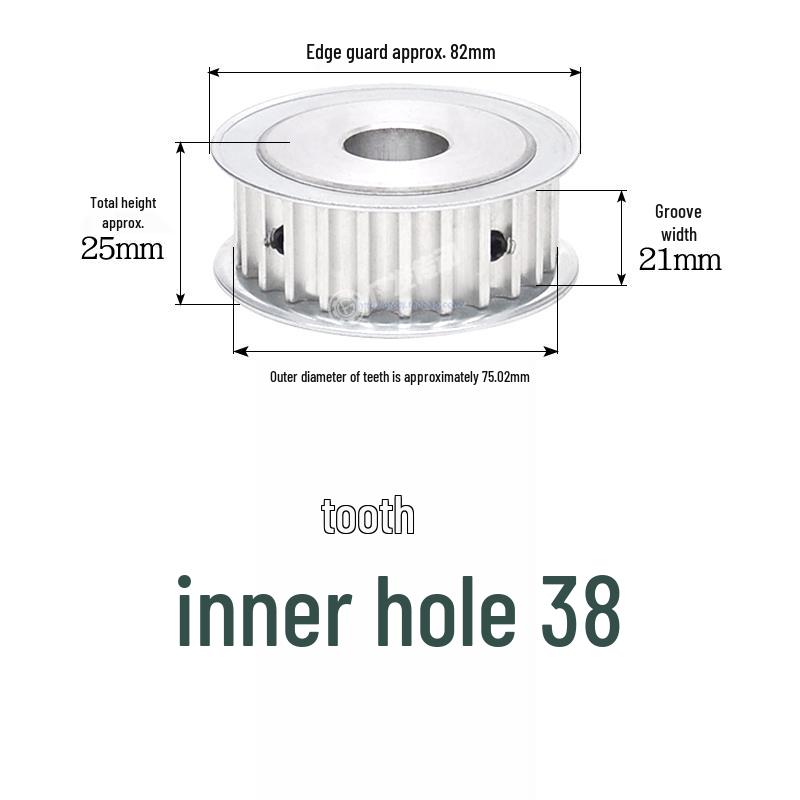 Double-Sided 8M Timing Belt Pulley, 30 Teeth, AF Type, Groove Width 16/21/27mm, Inner Hole 8-40mm.