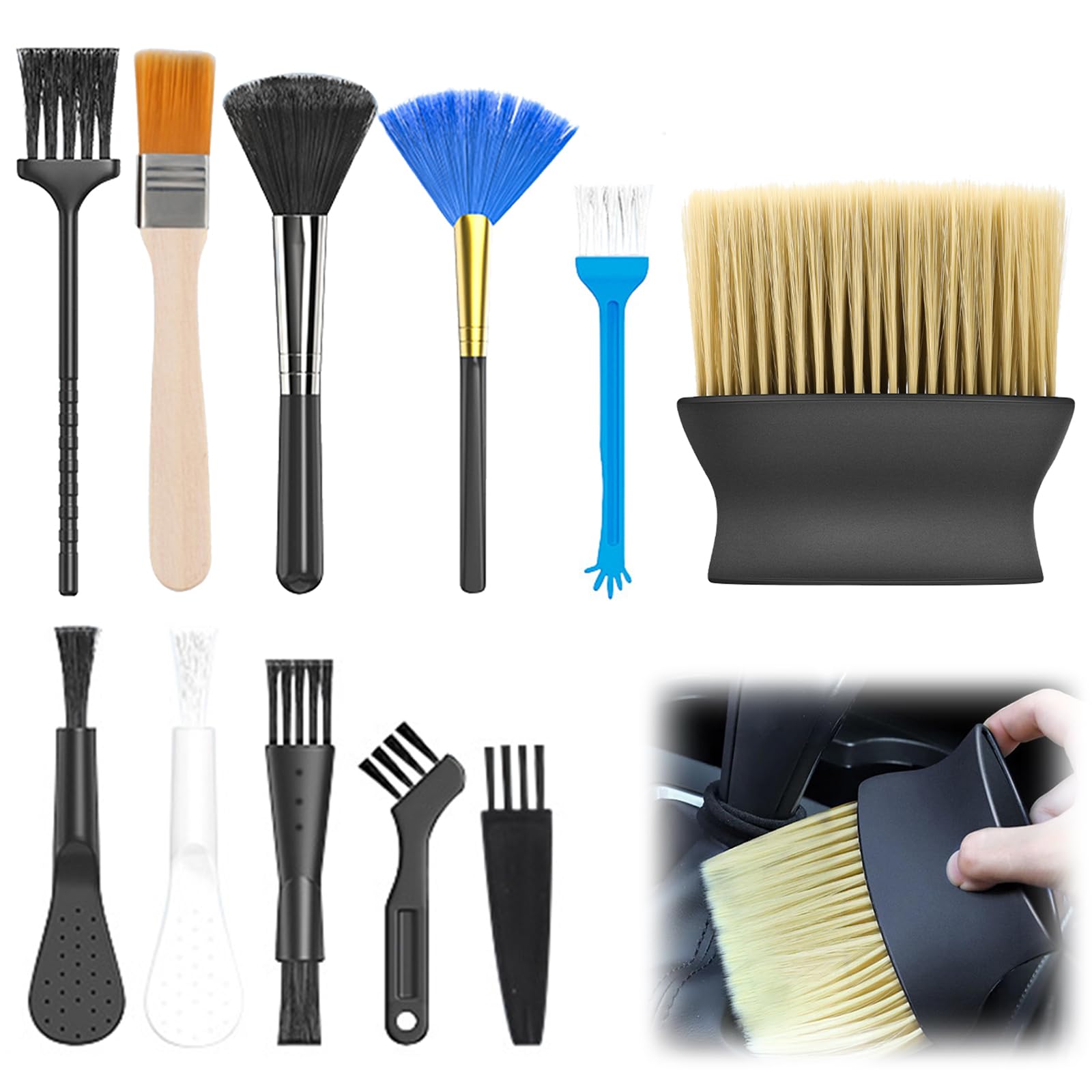 

TokTech Car Wash Brush, Detailing Brush, Set of 11, Detailing Brush, Wheel Body, Car чёрный