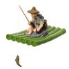 Delicate Fishing Old Man with Raft FishTank Ornaments Resin Eye-Catching Shape Fishtank Ornaments Aquarium Decors
