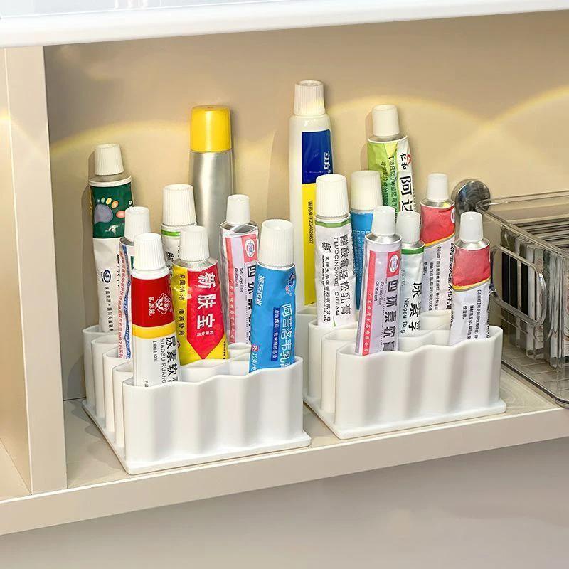Multi-Grid Tube Storage Rack Desktop Organizer for Cosmetic Ointment Adhesive