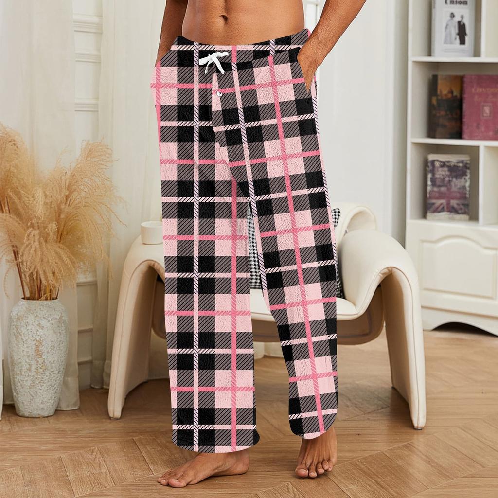 Men's Casual Printed Sleep Pants for Warm Loungewear At Home
