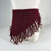 Hollowing Out Triangle Headscarf Ethnic Style Turban Hair Scraf Multifunctional Bohemian Tassel Hip Apron Waist Band
