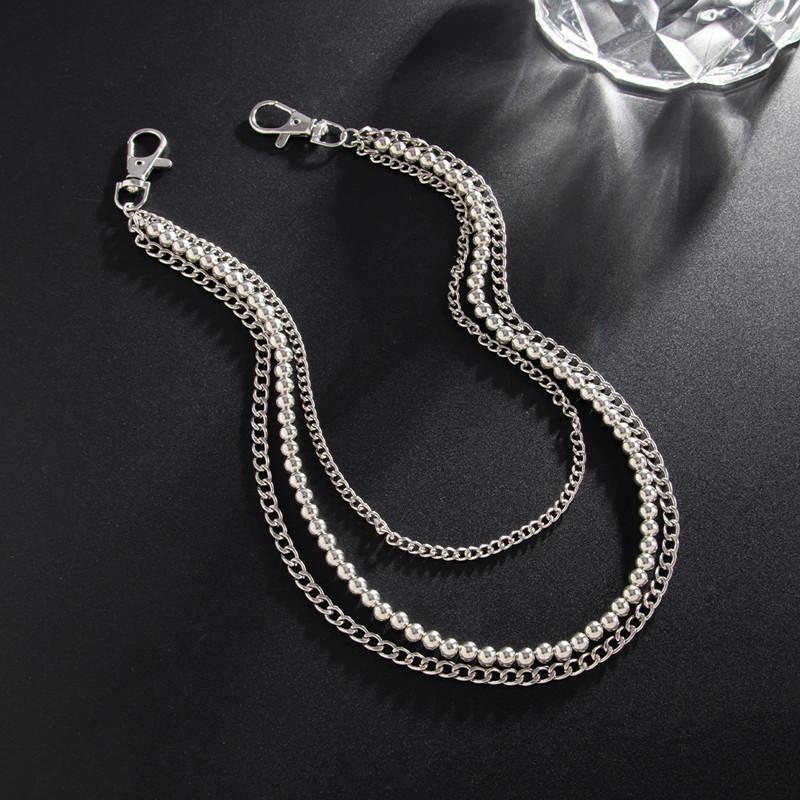 Fashion Punk Metal Pants Chain Hip Hop Waist Chain Bead Pendant Jeans Chain For Men Women Accessories Gifts