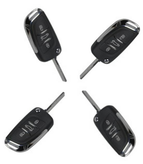 Compatible Folding Key for DS XTLC4L Model: 3-Button Remote Control, 433MHz, 46 Chip