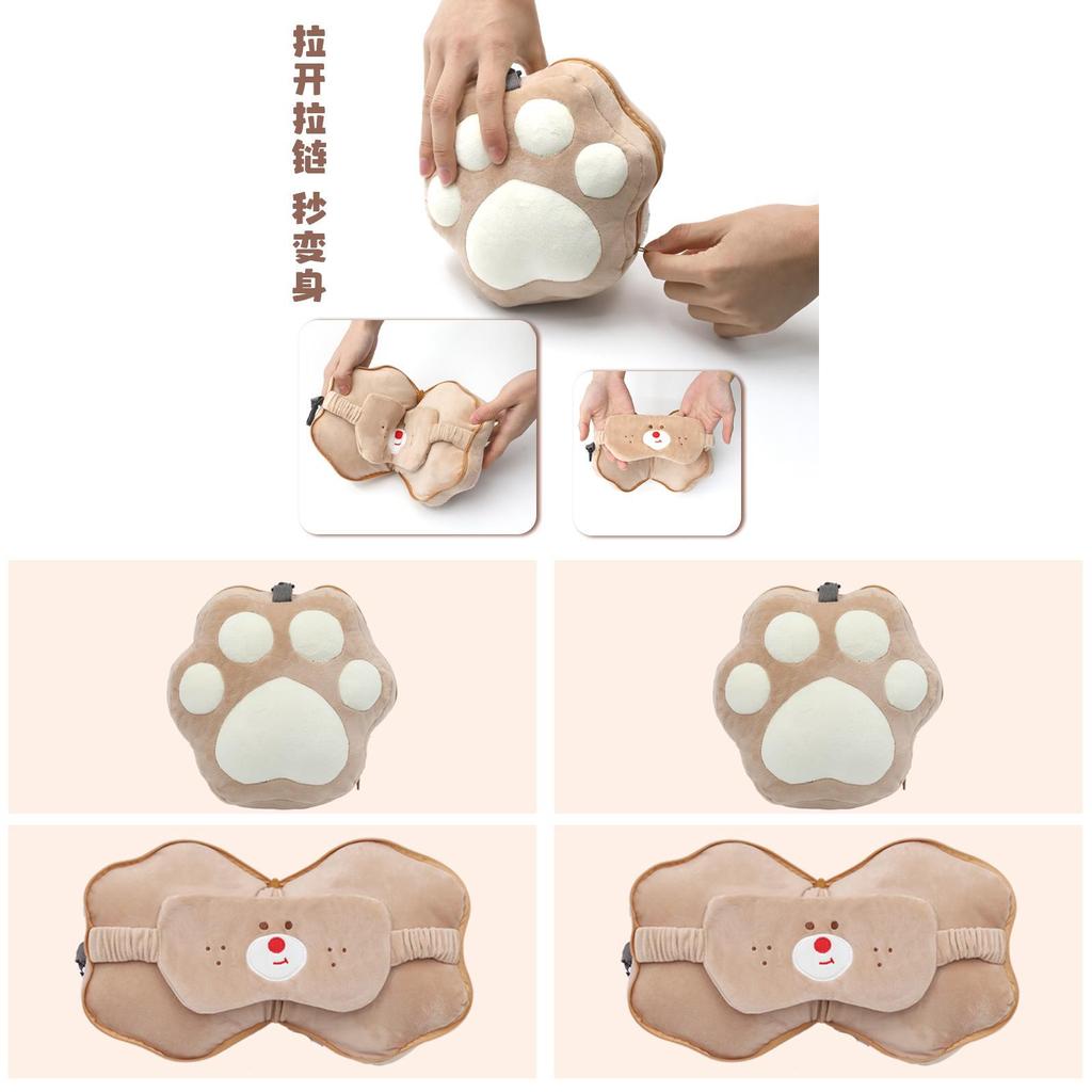 Cartoon Bear Paw U Shaped Pillow With Pp Cotton Fill For Travel And Comfort