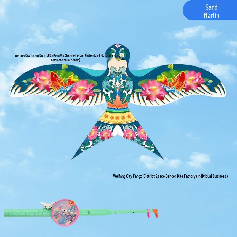 Weifang Dynamic Handheld Fishing Rod Kite - Fluttering Lightweight Mini Kite, Easy To Fly In Light Breeze