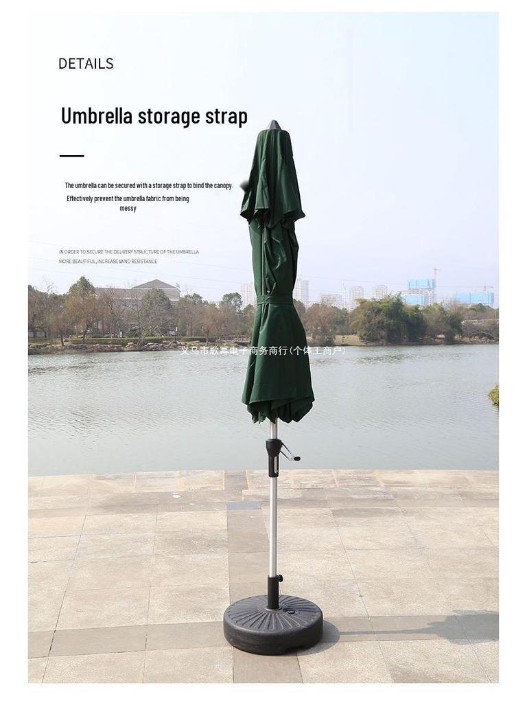 Large Outdoor Folding Patio Sunshade Umbrella for Beach, Stall, or Security Booth