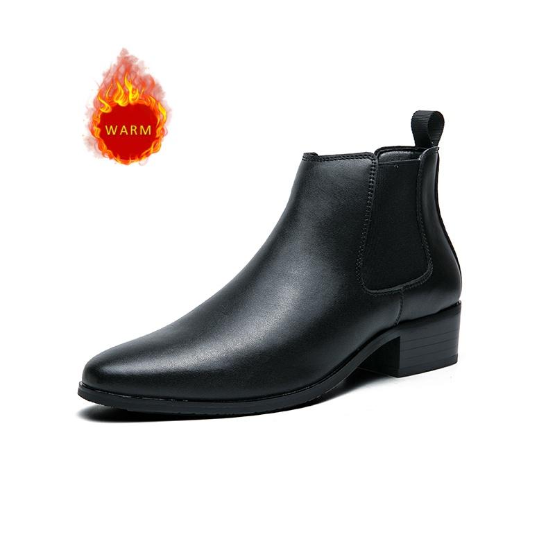 

Британский стиль Ретро Коричневые Мужские Деловые Ботильоны Зима Новые Высокие Демисезонные Деловые Туфли Высококлассные Мужские Кожаные Туфли 44