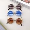 2026 New Children's Round Frame Flower Baby Outing Sunshade Concave Style Dressing Photo Sunglasses Trendy