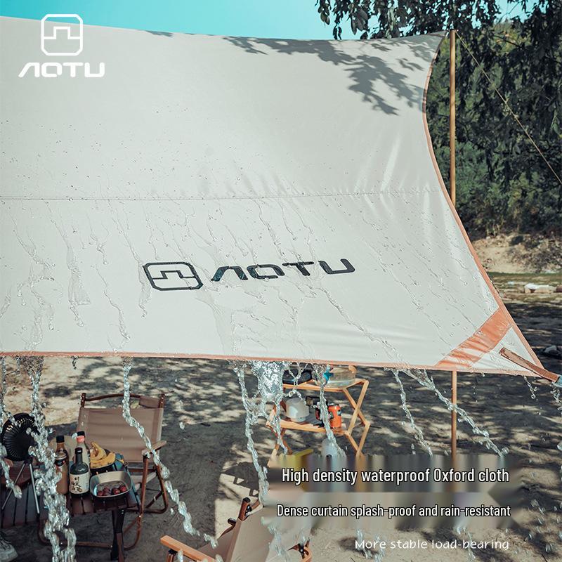 Portable 5.2m Outdoor Butterfly Canopy: Waterproof Oxford Cloth Gazebo and Sun Shade Tent for Camping.