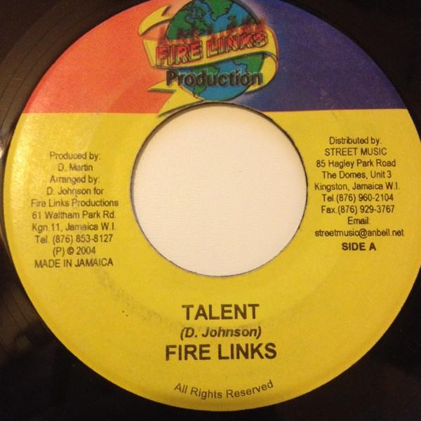 

7-дюймовая пластинка FIRE LINKS / BUSY SIGNAL - Talent / Mi Nuh Know NONE Fire Links Prod 2004 Ямайка Регги, Ска и Даб Б/У