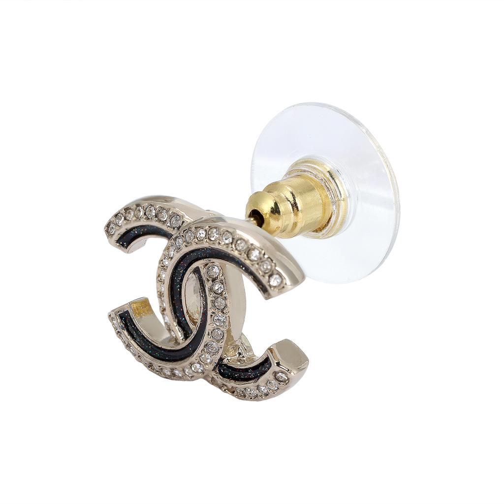 Chanel 25B Autumn Winter Floral Engraved Earrings Unisex Earrings Silver AB-25B-078