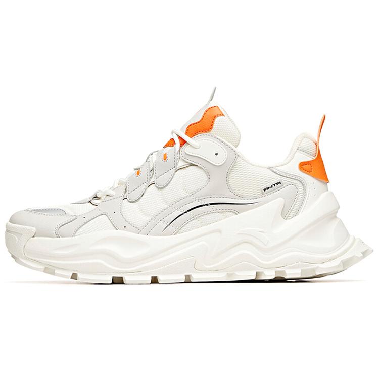 

New Anta Sizzling Life Collection Durable Breathable Low Top Chunky Sneakers Men s White Gray Orange 912028881-1 39