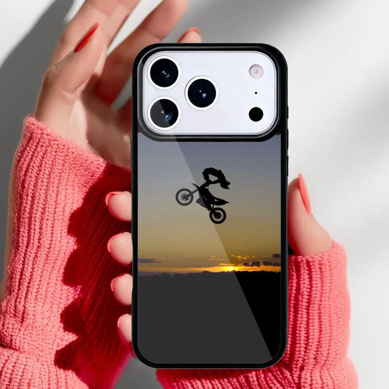 Moto Bike Motocross Phone Case for iPhone 17 Air 16e 15 14 13 Pro Max Back Cover for 12 11 Pro Coque
