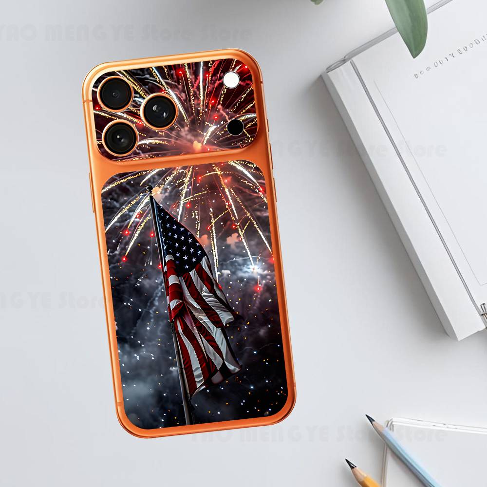 

Happy Independence Day Plain Decal Skin For IPhone17 Pro ProMax Back Film Cover Wrap Anti-scratch Durable Sticker iPhone17promax