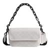 Charter 18 Signature Brand Logo Chain Shoulder Strap Coated Canvas and Calfskin Shoulder Crossbody Bag Small Men's White and Black