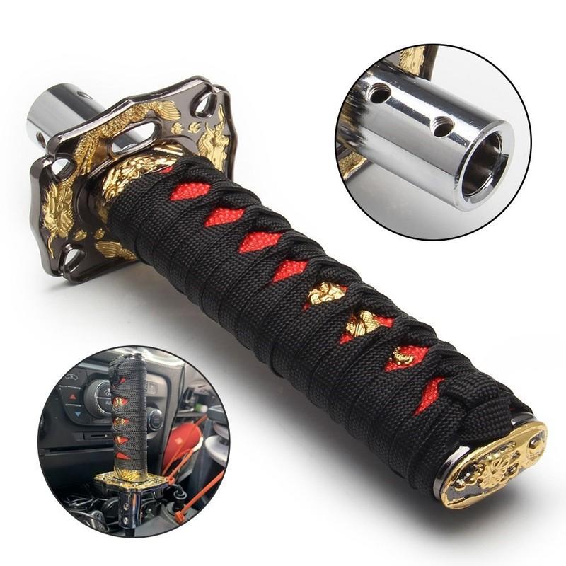 100/150/200mm JDM Katana Schaltknauf Samurai Schwert Schalthebelknauf mit 4 Adaptern Universell passend für die meisten manuellen und automatischen Autos