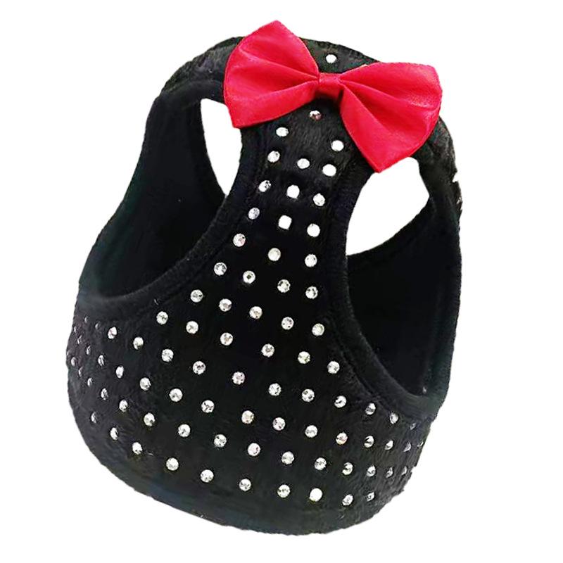 Новый комплект шлейки-жилета и поводка для маленьких кошек и собак XS (0.13KG) чёрный