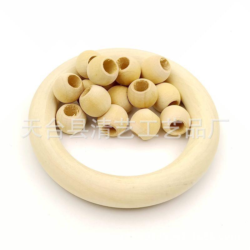 Diy Loose Bead Wood Bead Jewelry Accessories 10-25Mm Log Color Large Hole Lotus Wood Round Beads Handmade Beading