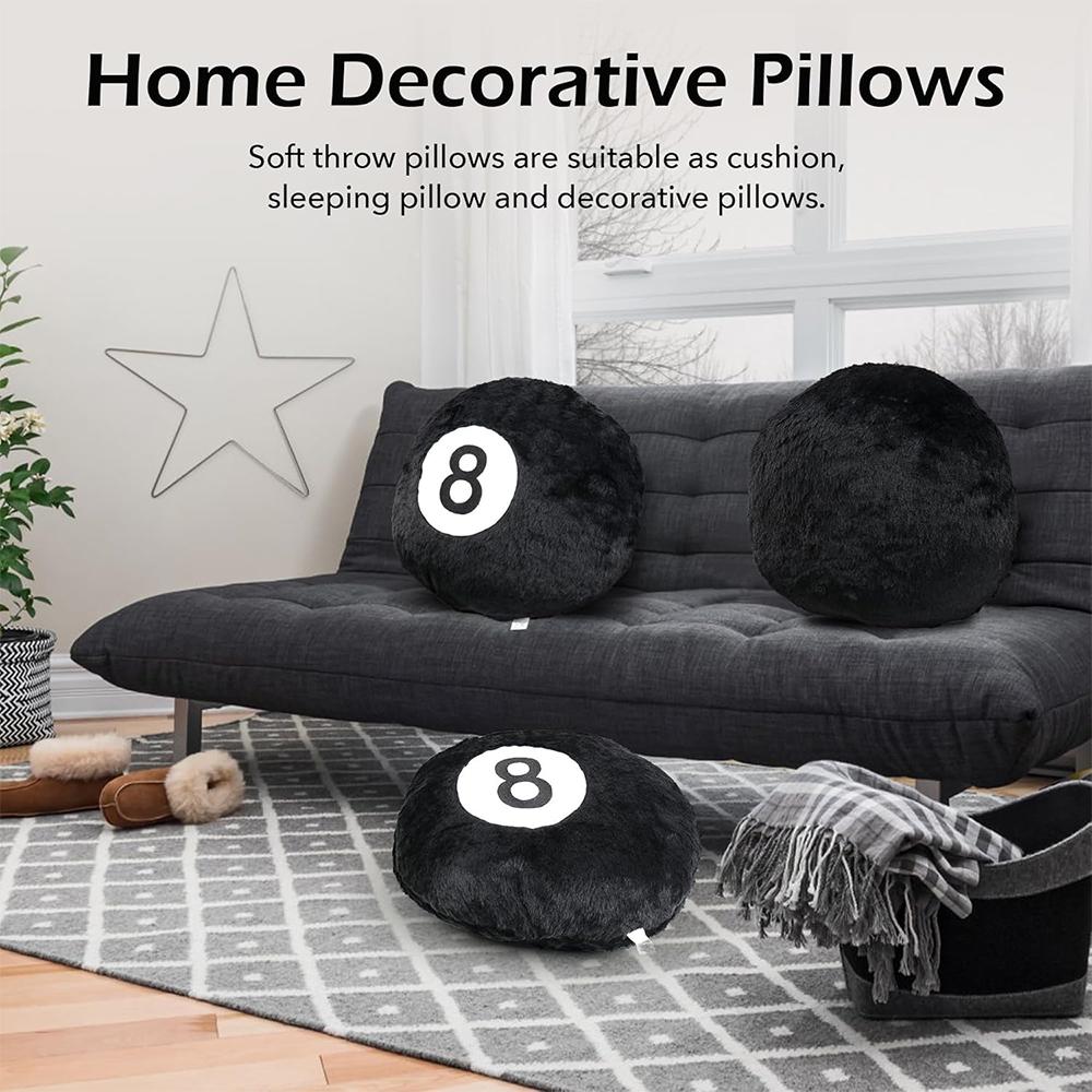 35cm 8 Ball Kissen Schwarz 8 Bälle Plüsch Gefüllt Sport Kissen Kissen Haus Sofa Kissen Für Schlafzimmer Wohnzimmer