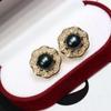 Korean Style 18K Gold-Plated Freshwater Pearl Stud Earrings with Cubic Zirconia, 8-9mm, Versatile Fashion Accessory.