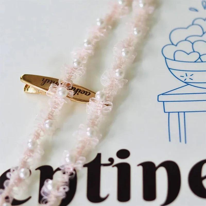 

5yards Pearls Embroidery Beaded Lace Ribbon Skirt Cheongsam Baby Clothing DIY Applique Collar Cuffs Decoration Fabric Accessory 5yards x 1.5cm