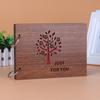 Photo Album Black Pages 8 Inch Wood Scrapbook DIY for Valentines Baby Lovers Anniversary Day Birthday Christmas Gift