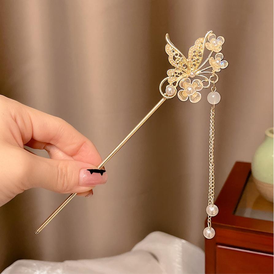Vintage Chinese Style Hair Sticks Hairpin Forks for Women Girls Flower Hairpin Hair Clip Hanfu Headwear Jewelry Hair Accessories