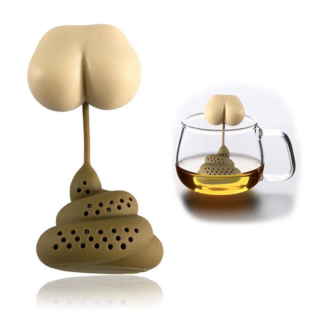 

Забавный Чай Инфузор Кляп Подарок Какашки Чай Фильтр Для Белого Слона Подарочный Обмен Чайное Ситечко