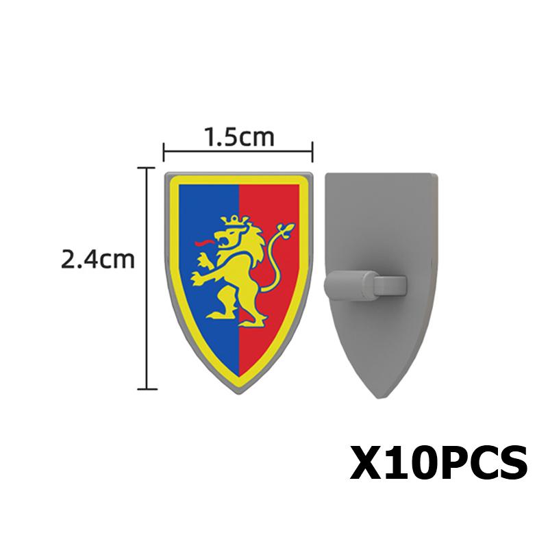 Medieval Military Parts Building Blocks Warrior Soldiers Castle Figures Knights Printed Shield Helmet Accessories DIY Bricks Toy