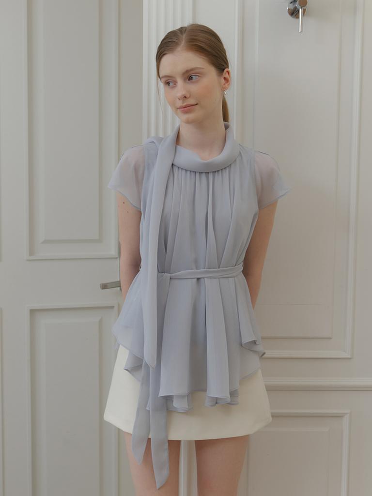 Peulomdeimomeonteu Rosa Chiffon Shirring Blouse_3Color
