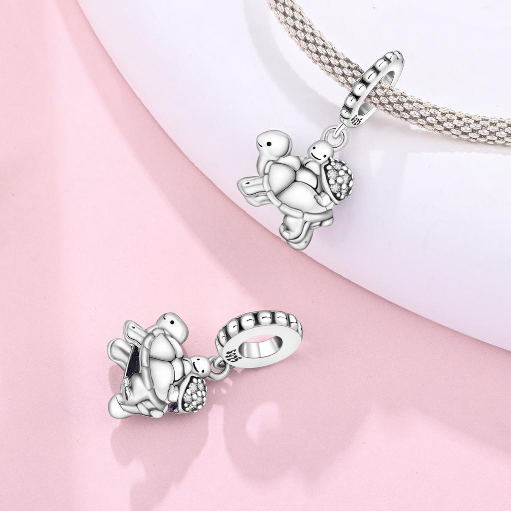 Copper Turtle Mother Child Pendant Bead Fit Bracelets Decoration Diy Birthday Party Gift Jewelry Bracelet Accessory