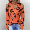 European and American Cross-Border Export Foreign Trade Autumn and Winter Fashion Casual Women's Long-Sleeved T-shirt Loose Plus size Sexy Top Print