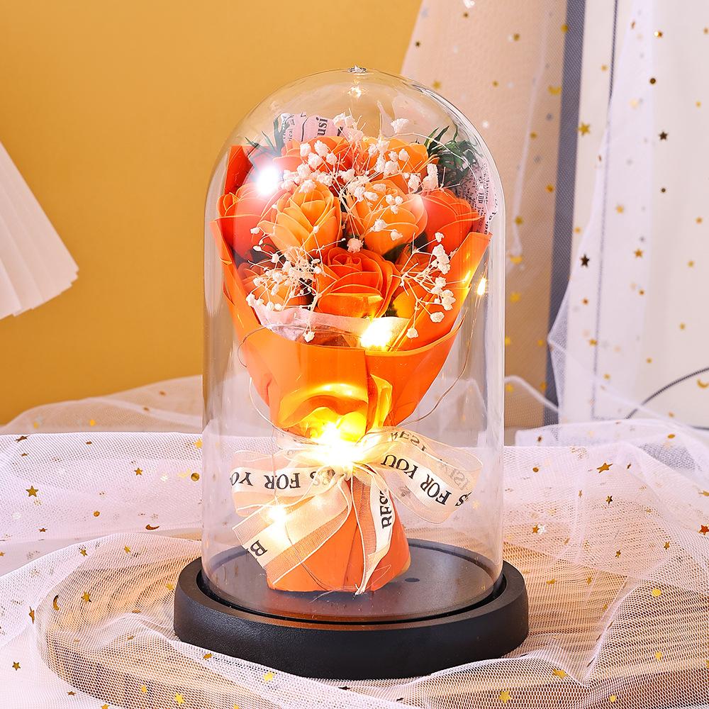 Mother's Day Gift Rose Eternal Flower Acrylic Glass Cover 110 Creative Gift for Girlfriend Lover Flower