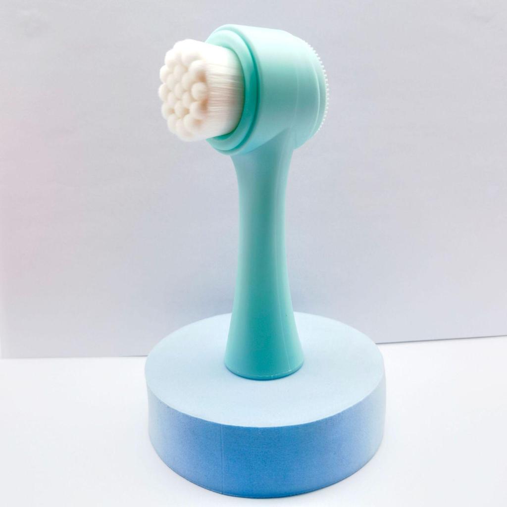 Weiche Silikon-Doppelseiten-Gesichtsbürste zur Reinigung, zum Auftragen von Make-up und zur Entfernung von Mitessern