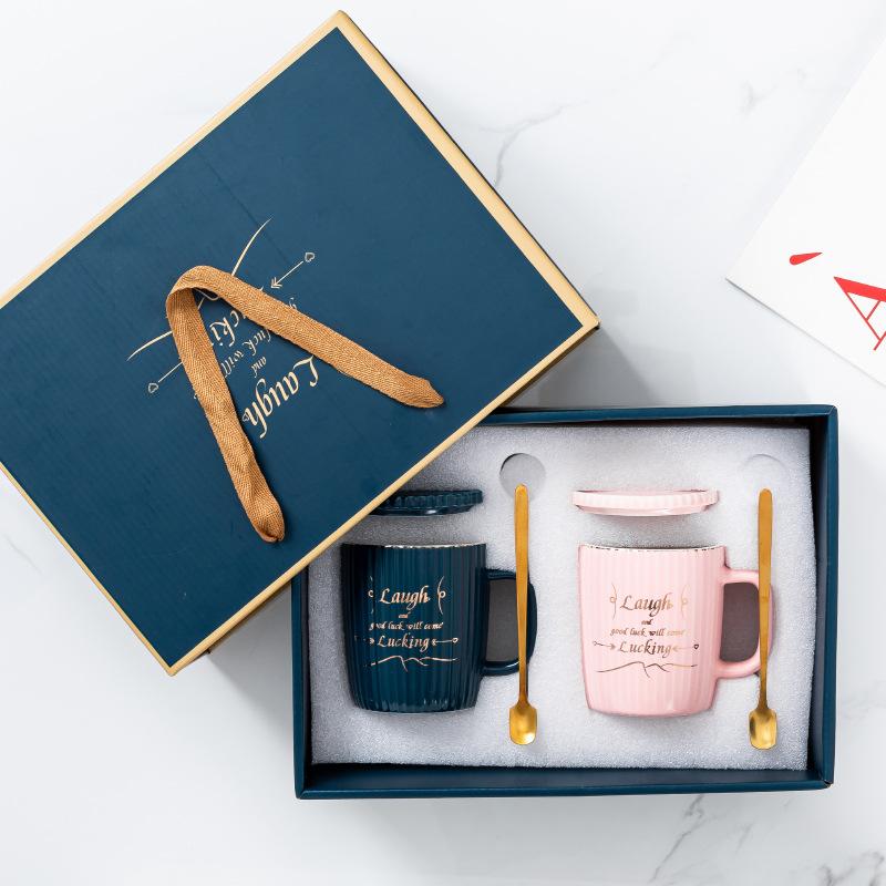 Creative Simple Ceramic Cup Ins Style Mug Coffee Cup Gift Box