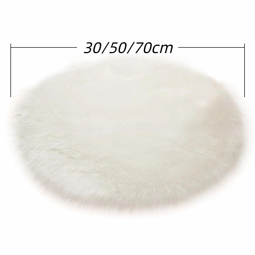 Covor Rotund Pluș Lung Pluș Covoraș Rotund pentru Scaun Covor Cald pentru Noptieră Dormitor