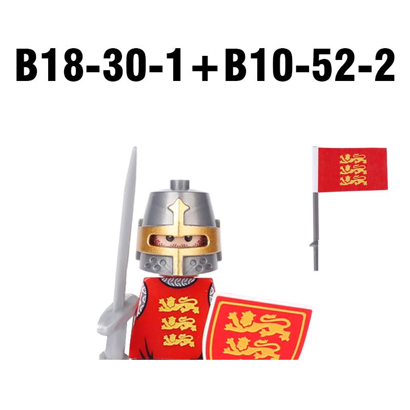 MOC Medieval Military Castle Weapon Roman Knight Helmet Shield Accessories Building Blocks Green Dragon Lion Crusader Bricks Toy