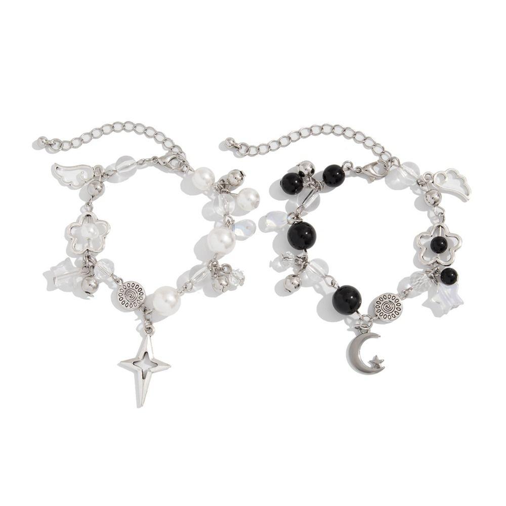 

Heart Bead Bracelet Y2k Bohemian Style Hand Chain Streetwear Star Bracelet Couple Style 1