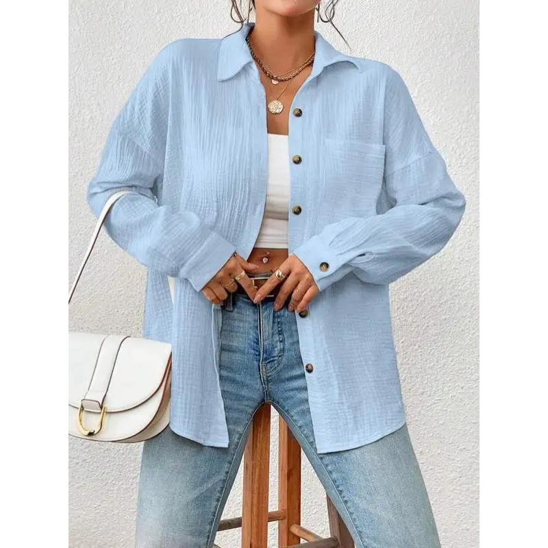 Summer Cotton Women Shirts Casual Turn Down Collar Shirt Top Long Sleeve Top Office Lady Elegant Blouses for Women Blusas
