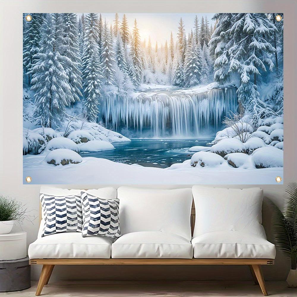 Baner Tło na Imprezę Zimowa Kraina Czarów Dekoracja Świąteczna Tło Zimowe Dekoracje na Studio Fotograficzne Fotobudkę Imprezę Świąteczną