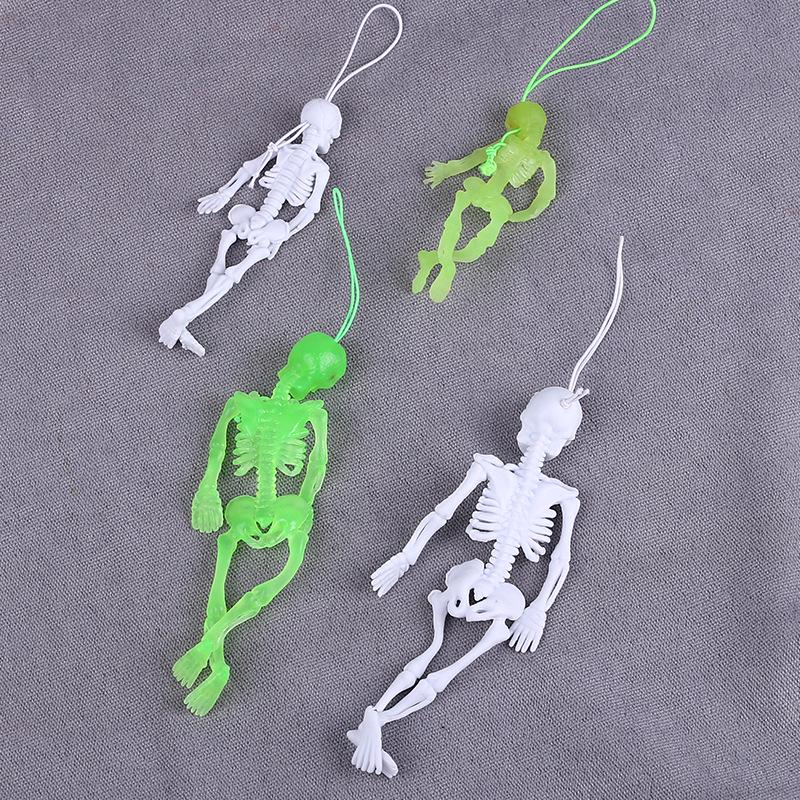 Soft Gel White Skull Model: Halloween Ghost Festival Human Bones Scary Props and Prank Toys