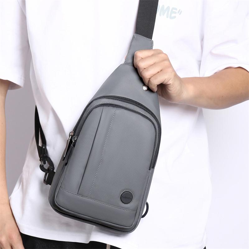 Lightweight Men'S Chest Bag, Casual Nylon Crossbody Bag,Hiking Multipurpose Sling Bag For Outdoor Sports & Daily Commute