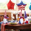 American Independence Day Gnome Ornaments: Faceless Doll Figurines with Stars & Rudolph.