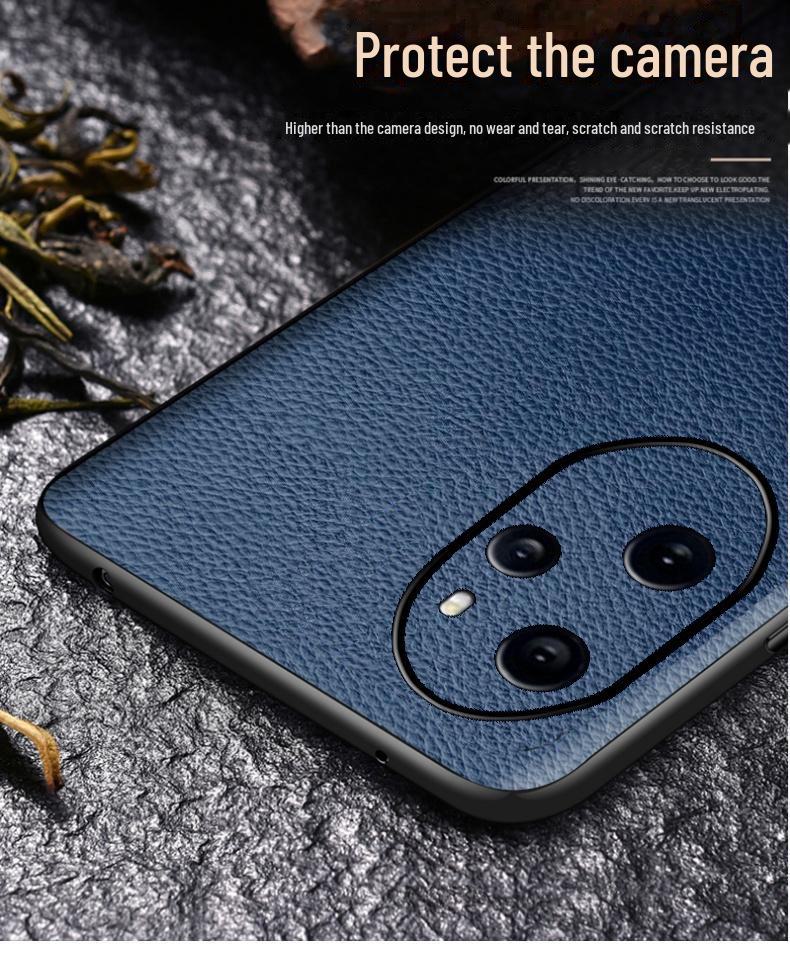 Husă de protecție din piele de vacă din seria Honor 70, model Litchi, all-inclusive, calitate superioară.